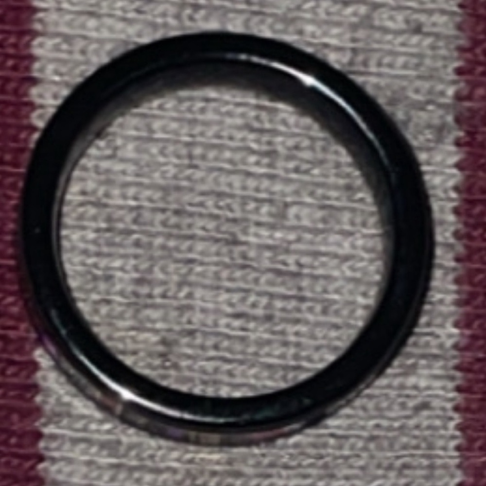 ZEUS FLAT NEBULA RING PURPLE- METEORITE AND OPAL- BLACK RING - Picture 4 of 5